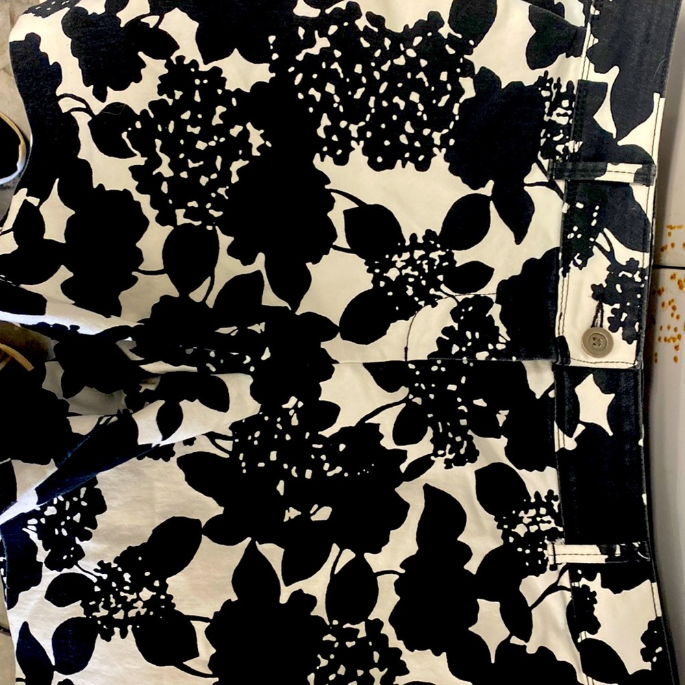 Black and white flowered shorts